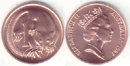 1987 Australia 1 Cent (chUnc) A003498